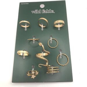 Wild Fable Gold Tone Ring Set Assorted Sizes